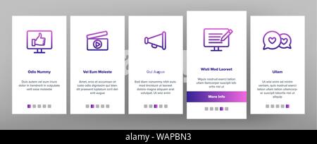 Farbe Blogger Set Vektor Onboarding Stock Vektor