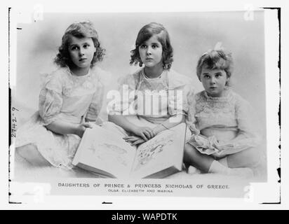 Töchter der Prinz und die Prinzessin von Griechenland: Olga, Eliy, & Marina Stockfoto