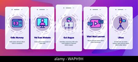 Farbe Blogger Set Vektor Onboarding Stock Vektor