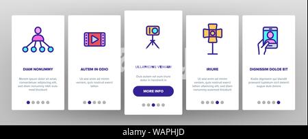 Farbe Blogger Set Vektor Onboarding Stock Vektor