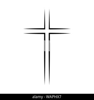 Grau christliche Kreuz Symbol. Einfache christliche Kreuz Stock Vektor