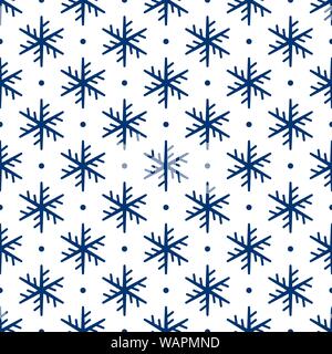 Schneeflocken Blau auf weißem Hintergrund, Vector Illustration Stock Vektor