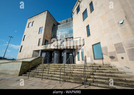 Die Law Courts auf schwarzem Pferd Straße in Bolton, Großbritannien. Stockfoto