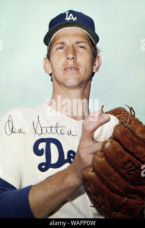 Don Sutton in vintage Erinnerungsfoto mit den Los Angeles Dodgers circa 1970 s Stockfoto