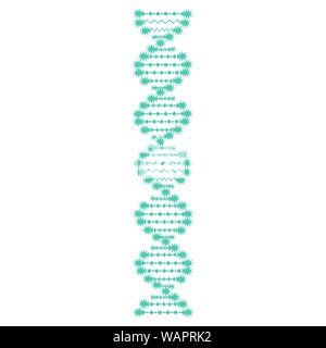 DNA-Strang Symbol auf weißem Hintergrund Stock Vektor