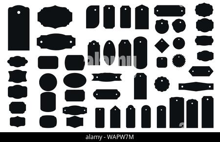 Set Vector schwarz monochrome Frames, Etiketten und Aufkleber. Stock Vektor