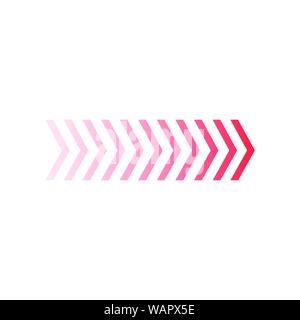 Fade chevron Pfeile nach rechts, Vector Illustration isoliert auf Weiss. Stock Vektor