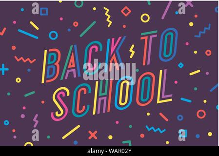 Zurück zu Schule. Banner, Sprechblasen, Poster, Design Stock Vektor