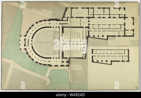 Zeichnung, Wettbewerb Design für La Fenice, Venedig - Grundriss, 1788 Stockfoto