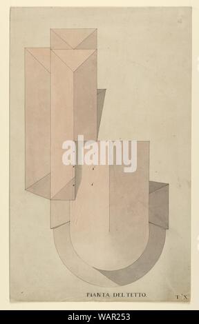 Zeichnung, Wettbewerb Design für La Fenice, Venedig - Dach Plan, 1788 Stockfoto