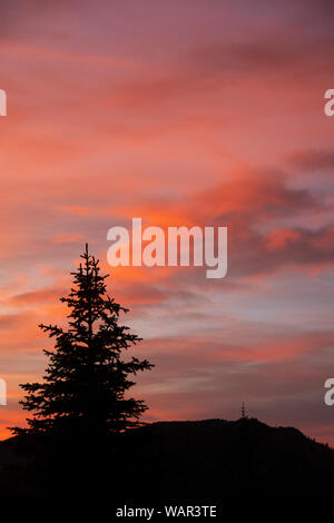 Sonnenuntergang auf Wolken, Hufeisen Becken, Pasayten Wüste, Washington State, USA Stockfoto