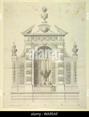 Zeichnung, Design für einen Brunnen für den Palazzo Corsini, Rom, Italien, Ca. 1743 Stockfoto