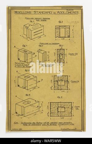 Zeichnung, Design für eine Mass-Operational Haus von Hector, Konstruktionsdetails, Oktober 1920 entworfen Stockfoto