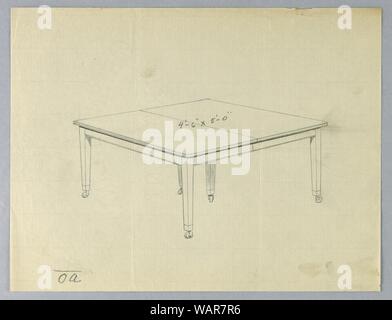 Zeichnung, Design für eine Six-Legged rechteckigen Esstisch, 1900-05 Stockfoto