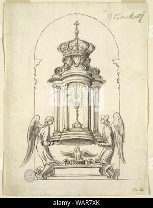 Zeichnung, Design für eine Tür der Hütte in Bronze ausgeführt werden, Ca. 1725 Stockfoto