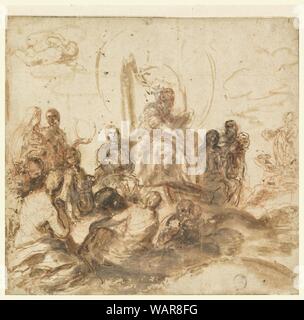 Zeichnung, Design für die Allegorie der Göttlichen Weisheit, Empfangszimmer, Palazzo Barberini, Rom, Italien, 1629-33 Stockfoto