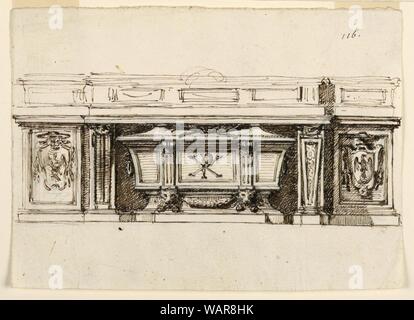 Zeichnung, Design für einen Altar, Mensa, evtl. für Santa Maria del Priorato, 1764-66 Stockfoto