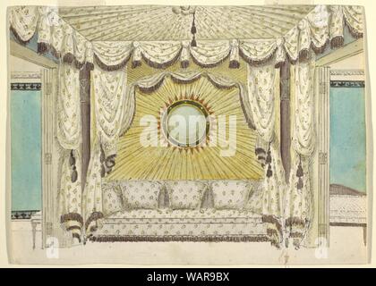 Zeichnung, Design für Bett mit Tented Alkoven, wahrscheinlich für die Prince of Wales's Schlafzimmer oder Boudoir, Royal Pavilion, Brighton, Ca. 1801 - 04. Stockfoto