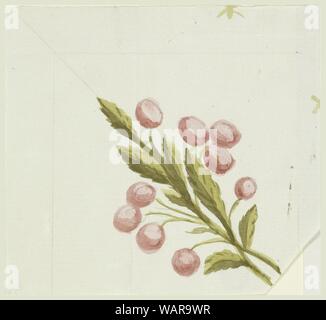 Zeichnung, Design für Ecke Motiv für gewebte und bestickte Grenze, 1820-50 Stockfoto