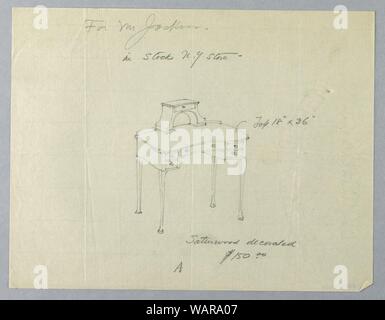 Zeichnung, Design für Dekoriert Schreiben Tabelle "A" in Satinwood, 1900-05 Stockfoto