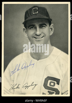 Handsignierte vintage Foto von Hall of Fame Baseball spieler Luke Appling mit den Chicago White Sox ca. 1930 s Stockfoto