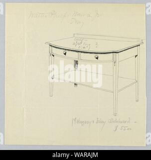 Zeichnung, Design für Mahagoni und Inlay Sideboard, 1900-05 Stockfoto