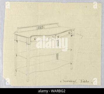 Zeichnung, Design für Serviertisch mit konvexen Vorne, 1900-05 Stockfoto