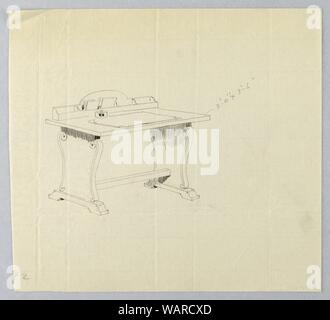 Zeichnung, Design für das Schreiben Tabelle-2 mit Five-Cubbyhole zurück, 1900-05 Stockfoto