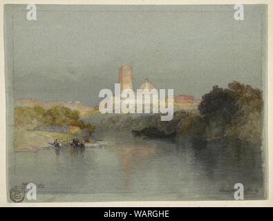 Zeichnung, Hacienda auf den Lerma Fluss, San Juan, Mexiko, 1892 Stockfoto