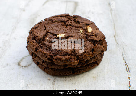 Triple Chocolate Chip Cookies Stockfoto