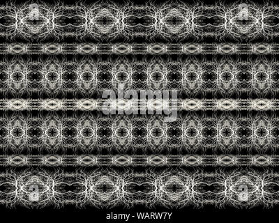 Digitale Technik abstrakte geometrische Tribal Style nahtlose Streifen Muster Hintergrund Design in den Farben Schwarz und Weiß Stockfoto