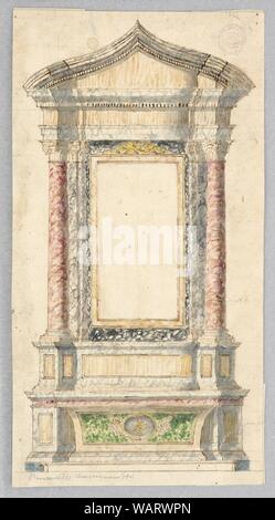 Zeichnung, Projekt - die Höhe eines Altars, die mit farbigem Marmor, 1770 - 1790 ausgeführt werden Stockfoto