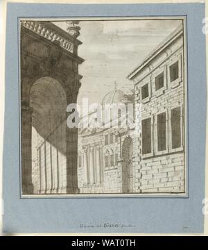 Zeichnung, Bühne - Stadt mit einer Loggia, 1725 - 1750 Stockfoto