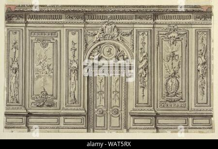 Zeichnung, die Höhe der Eingang die Wand von einem Salon mit alternative Vorschläge, 1770-80 Stockfoto