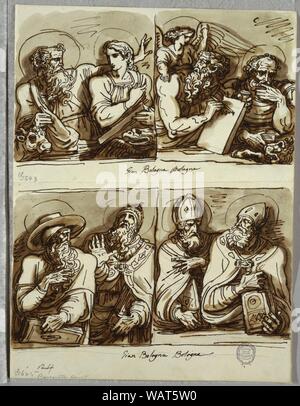 Zeichnung, die Vier Evangelisten, Studie nach Giambologna, 1821-22. Stockfoto