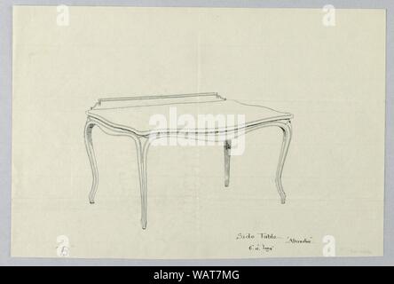 Zeichnung, Variante Design für Seite mit Tabelle mit Cabriole Legs, 1900-05 Stockfoto