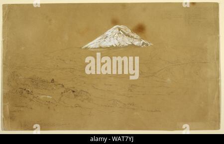 Zeichnung, Blick auf die schneebedeckte Berg Chimborazo gezeichnet in der Nähe von Guanojo und Guaranda, Ecuador, 12. Juni 1857 Stockfoto