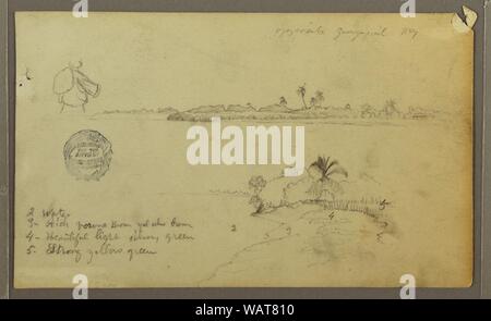 Zeichnung, der Blick auf die East Bank von Fluss Guayas, gegenüber von Guayaquil, Ecuador, Mai 1857 Stockfoto