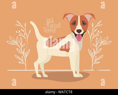 Süße Jack Russell Terrier Dog pet Charakter Stock Vektor