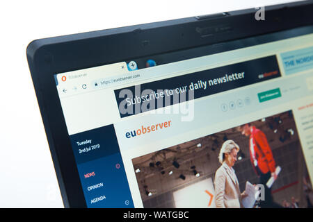 Der EU Observer website