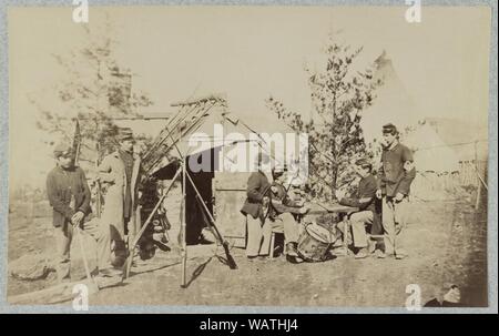 Drummer Boys aus Pflicht, Karten spielen im Lager, Winter 1862 Stockfoto