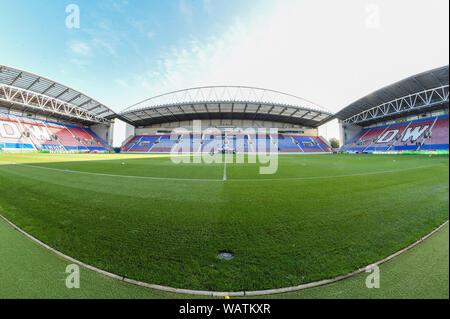 Am 13. August 2019, DW Stadium, Wigan, England; Carabao Pokal, 1. Runde, Wigan Athletic vs Stoke City; eine allgemeine Ansicht der DW Stadium, Credit: Richard Long/News Bilder der Englischen Football League Bilder unterliegen DataCo Lizenz Stockfoto