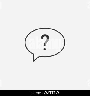 Hilfe, Abfrage, Fragezeichen, Symbol. Vector Illustration, flache Bauform. Stock Vektor