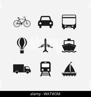 Logistik, Transport, Fahrzeug-Symbol. Vector Illustration, flache Bauform. Stock Vektor