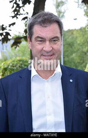 Köln, Deutschland. 21 Aug, 2019. Der Politiker Markus Söder, CSU, Ministerpräsident von Bayern zu Gast bei der ARD-Talkshow "maischberger. Der Woche 'Credit: Horst Galuschka/dpa/Horst Galuschka dpa/Alamy leben Nachrichten Stockfoto