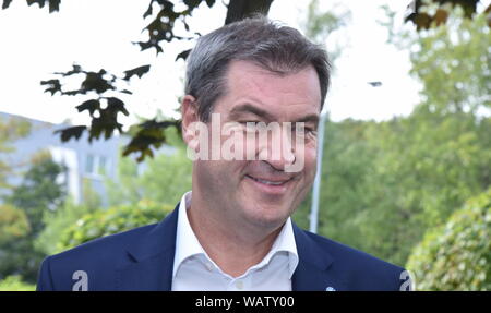 Köln, Deutschland. 21 Aug, 2019. Der Politiker Markus Söder, CSU, Ministerpräsident von Bayern zu Gast bei der ARD-Talkshow "maischberger. Der Woche 'Credit: Horst Galuschka/dpa/Horst Galuschka dpa/Alamy leben Nachrichten Stockfoto