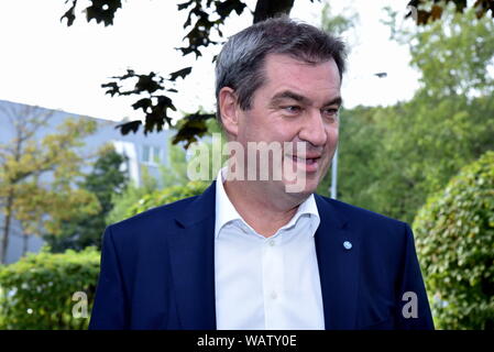 Köln, Deutschland. 21 Aug, 2019. Der Politiker Markus Söder, CSU, Ministerpräsident von Bayern zu Gast bei der ARD-Talkshow "maischberger. Der Woche 'Credit: Horst Galuschka/dpa/Horst Galuschka dpa/Alamy leben Nachrichten Stockfoto