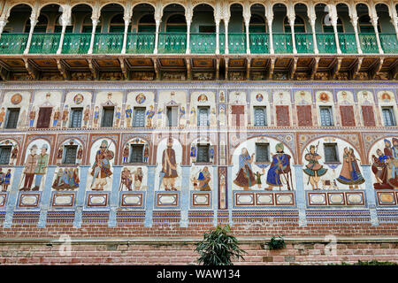 Podar Haveli, Nawalgarh, Shekhawati Region, Rajasthan, Indien Stockfoto