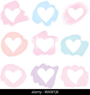 Aquarell von Hand Herz für Valentinstag. Romantischer Urlaub Dekoration. Kunst für Heim-, Print-, Web-, Banner, Poster. Valentines Tag und Hochzeit. Stock Vektor