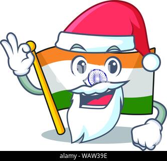 Santa indische Flagge im Cartoon Schrank aufbewahrt Stock Vektor